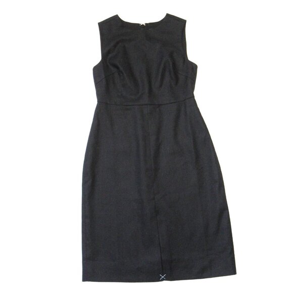 NWT J.Crew Petite High-neck Sheath in Black Stretch Linen Blend Dress 8P - Picture 4 of 6